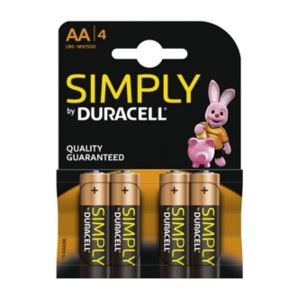 Duracell simply batterij alkaline AA 4-blister